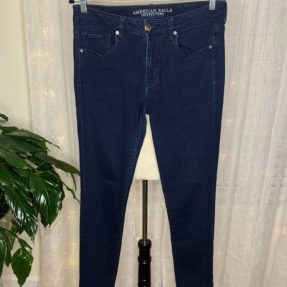 American Eagle Outfitters Women's Dark Blue Skinny Jeans